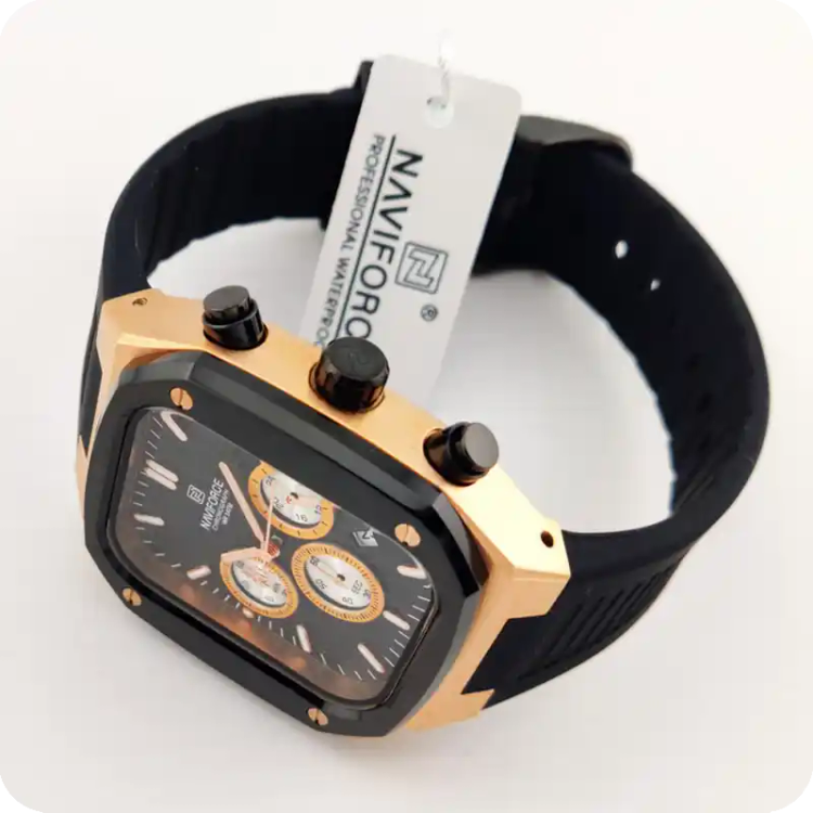 ساعت مردانه نیوی فورس Naviforce NF8037 مشکی - رزگلد
