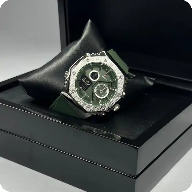 ساعت مردانه نیوی فورس Naviforce NF9216 یشمی