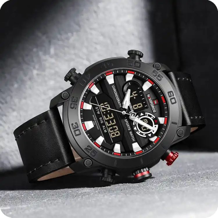 ساعت مردانه نیوی فورس Naviforce NF9235 مشکی - قرمز