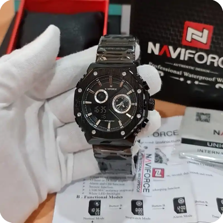 ساعت مردانه نیوی فورس مدل Naviforce NF9216 مشکی
