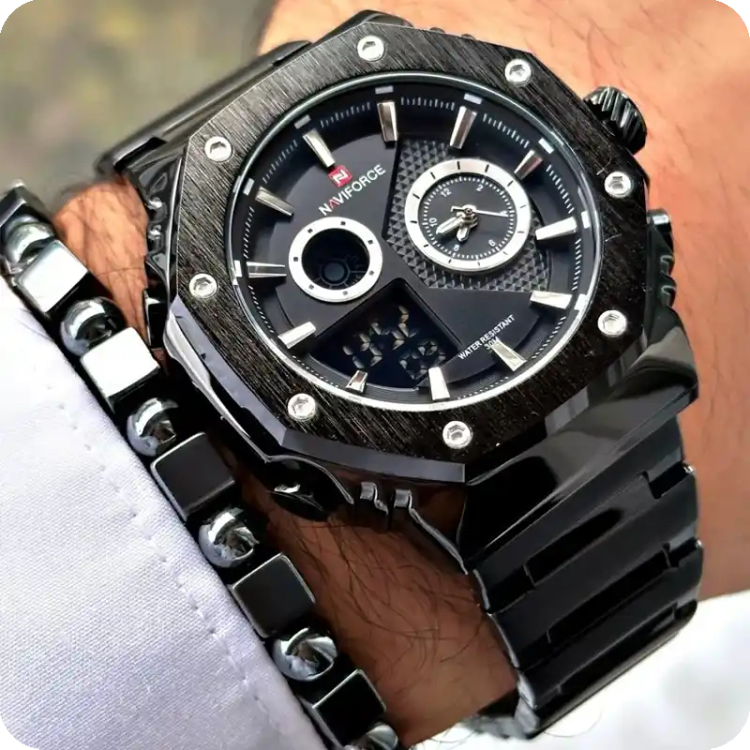 ساعت مردانه نیوی فورس مدل Naviforce NF9216 مشکی