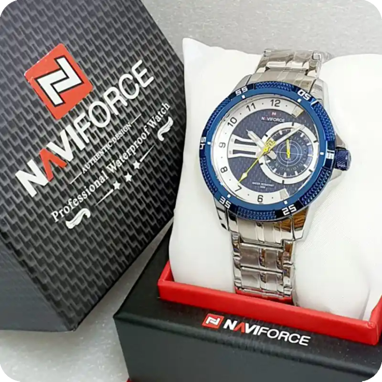 ساعت مردانه نیوی فورس مدل Naviforce NF9206 نقره ای - سرمه ای