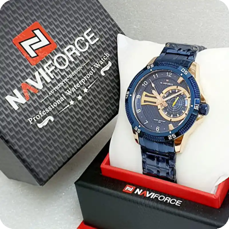 ساعت مچی نیوی فورس مدل Naviforce NF9206 سرمه ای - رزگلد