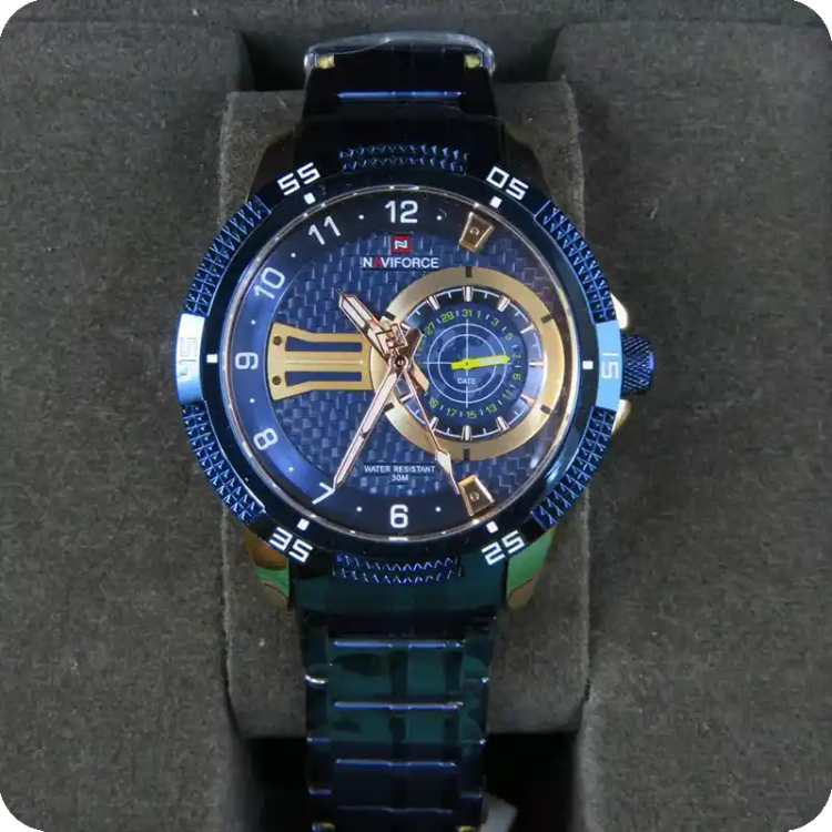 ساعت مچی نیوی فورس مدل Naviforce NF9206 سرمه ای - رزگلد