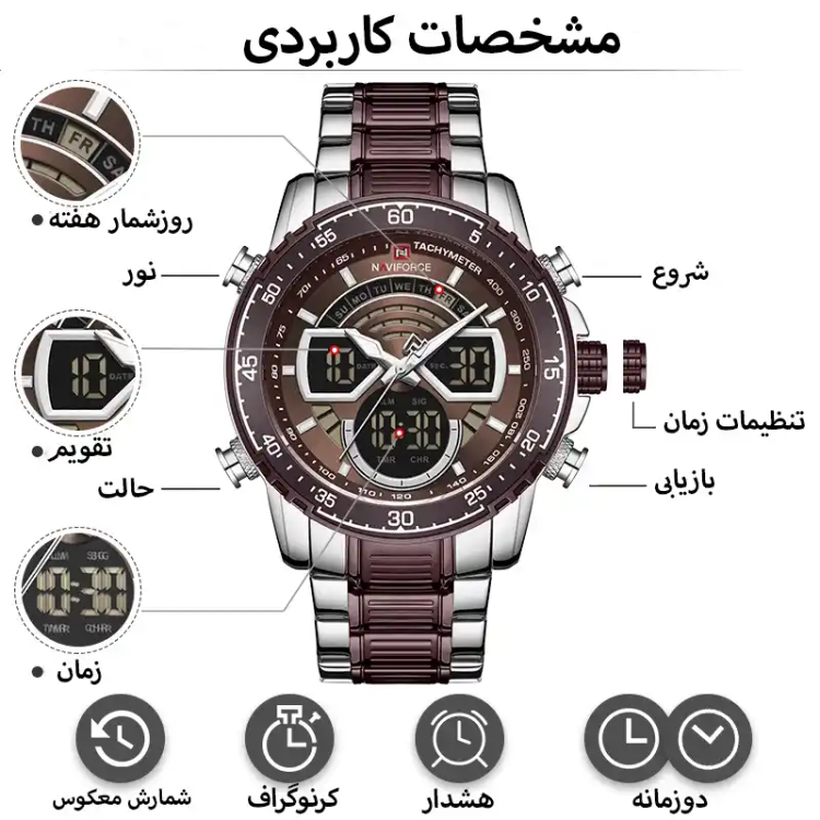 ساعت مچی نیوی فورس مدل Naviforce NF9189