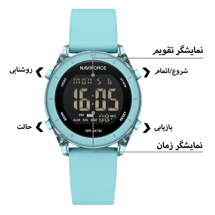 ساعت زنانه نیوی فورس مدل Naviforce NF7108 آبی