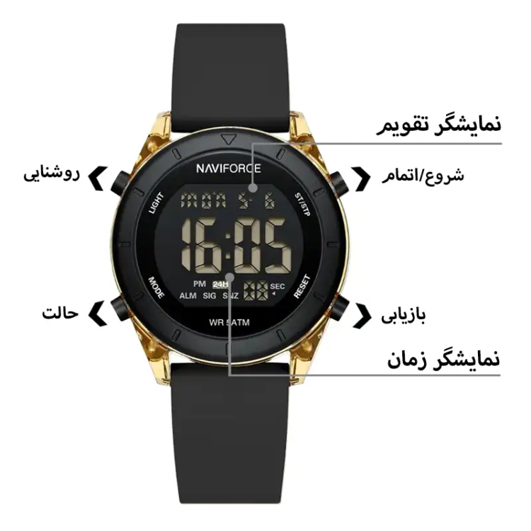 ساعت زنانه نیوی فورس مدل Naviforce NF7108 مشکی