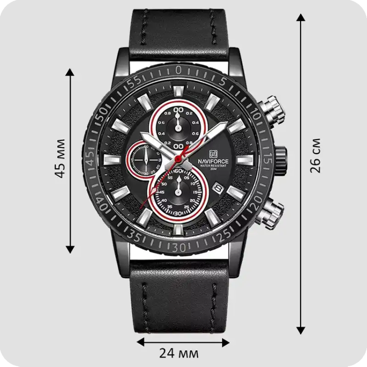 ساعت نیوی فورس مدل Naviforce NF8003 مشکی _ قرمز