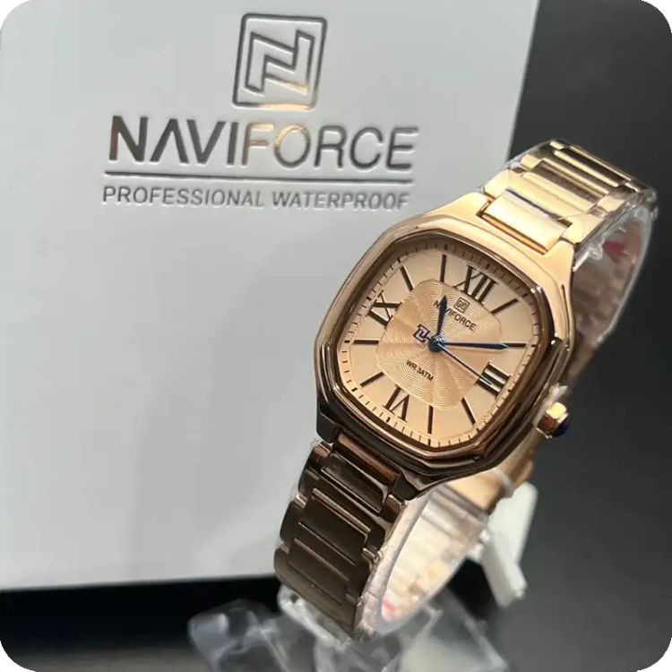 ساعت زنانه نیوی فورس مدل Naviforce NF5042 رزگلد