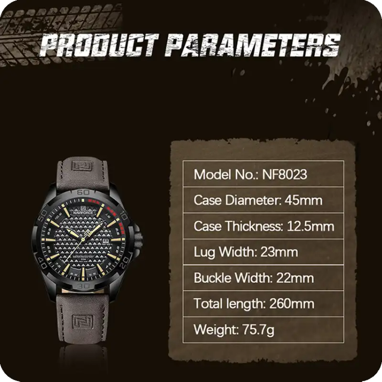 ساعت نیوی فورس مدل Naviforce NF8023 قهوه ای
