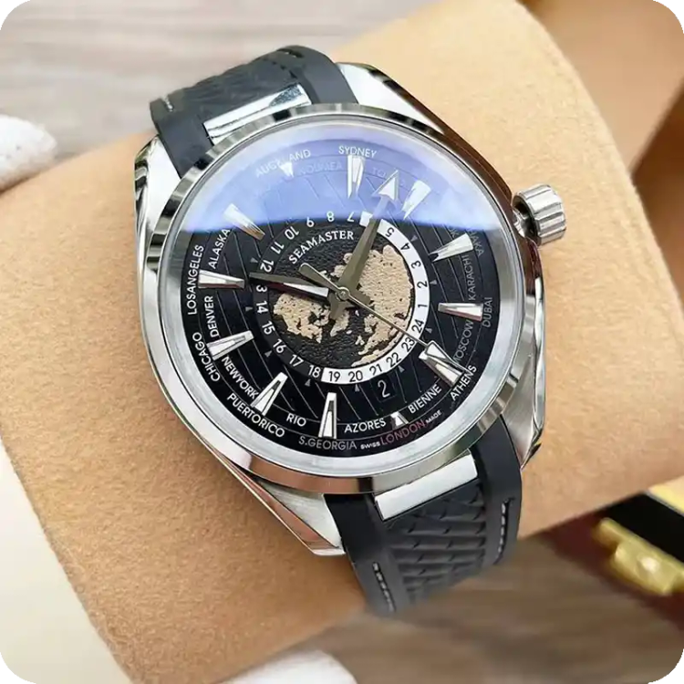 ساعت مچی امگا مدل OMEGA Seamaster Worldtimer