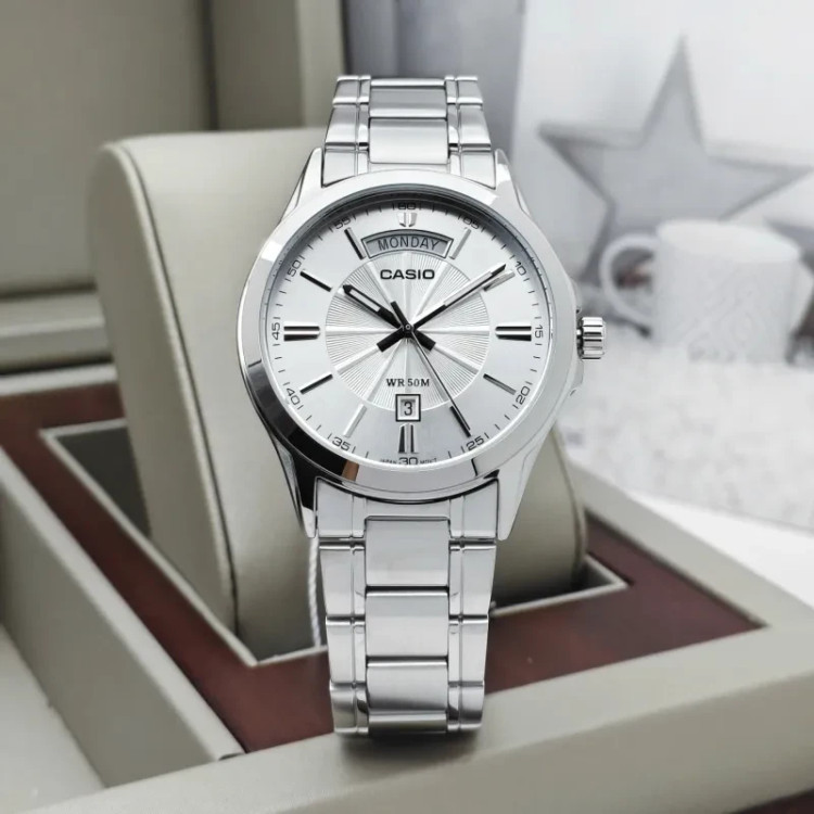 ساعت مچی مردانه کاسیو CASIO MTP-1381D-7AV اصل | بند استیل نقرهای