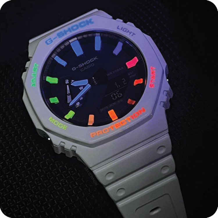 ساعت جی شاک مدل GA-2100 White Rainbow