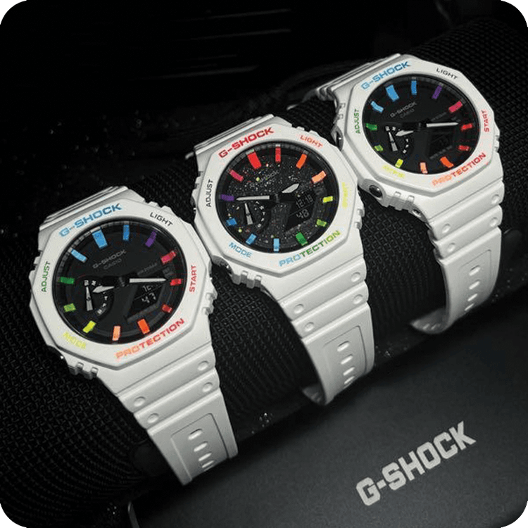 ساعت جی شاک مدل GA-2100 White Rainbow