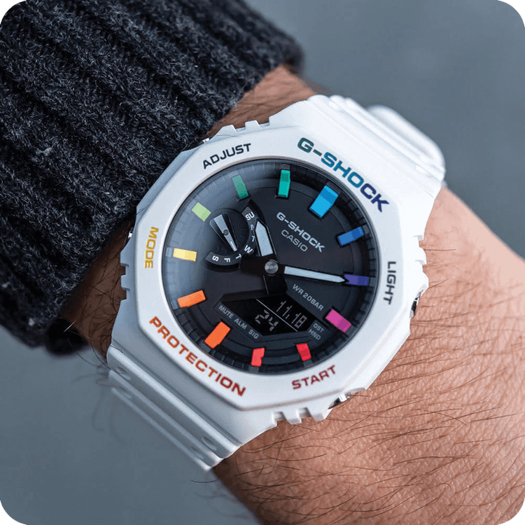 ساعت جی شاک مدل GA-2100 White Rainbow