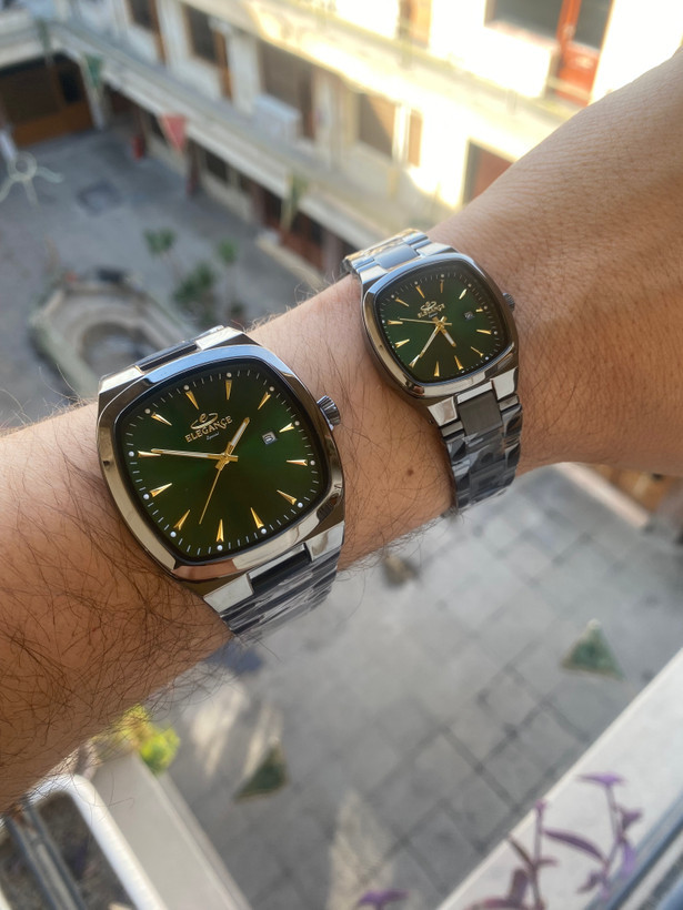 ساعت ست مربعی زنانه و مردانه طلایی الگانس اسپیشیال ES8138