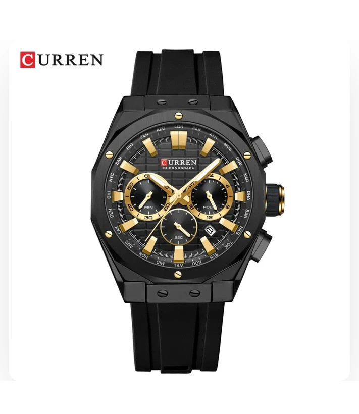ساعت مچی اصل کارن 8464 CURREN با دو رنگ مشکی و سبز
