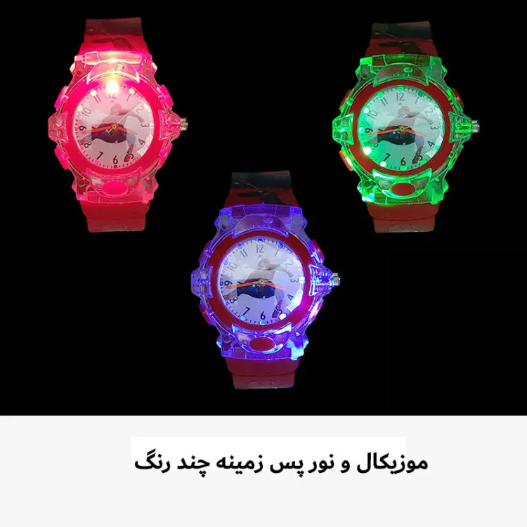 ساعت مچی عقربهای کوارتز بچگانه مدل اسپایدرمن موزیکال چراغ دار کد SP-1